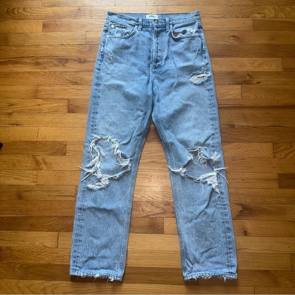 AGOLDE 90’s Denim Jeans Extra Distressed Medium Wash size 26 - Picture 1 of 5
